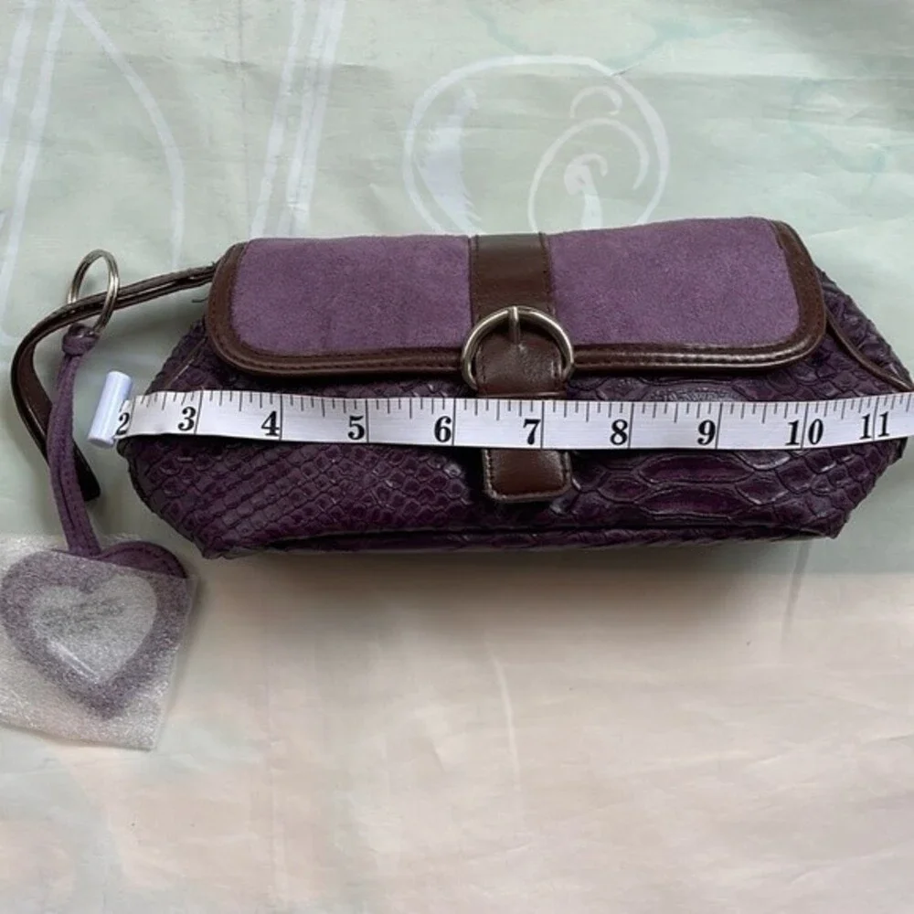 ELIZABETH ARDEN Vintage Purple Snakeskin Clutch Bohemian New